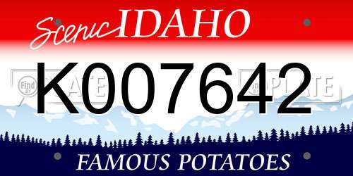 K007642 Idaho License Plate