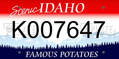 K007647 Idaho License Plate