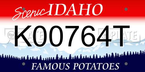 K00764T Idaho License Plate