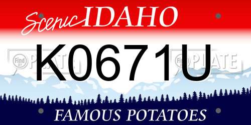 K0671U Idaho License Plate