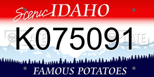 K075091 Idaho License Plate