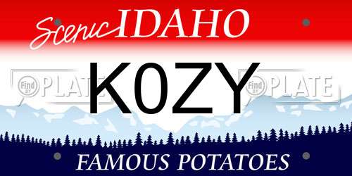 K0ZY Idaho License Plate