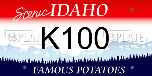 K100 Idaho License Plate