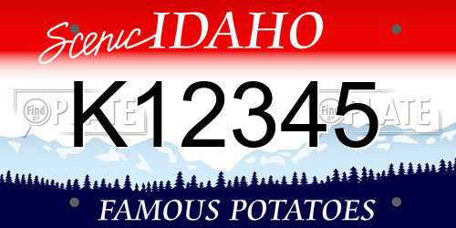 K12345 Idaho License Plate