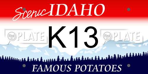 K13 Idaho License Plate