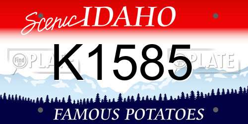 K1585 Idaho License Plate