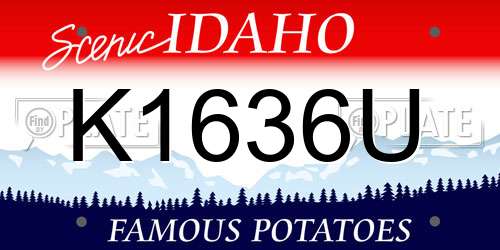 K1636U Idaho License Plate