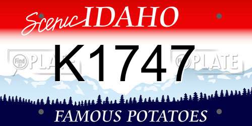 K1747 Idaho License Plate