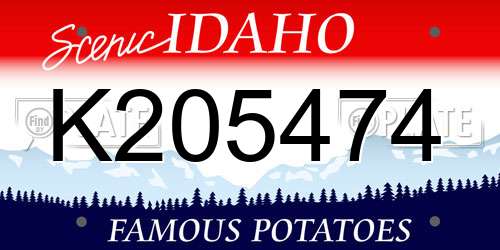 K205474 Idaho License Plate