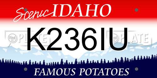 K236IU Idaho License Plate