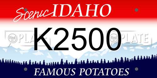 K2500 Idaho License Plate