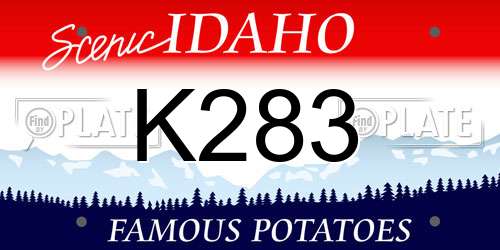 K283 Idaho License Plate