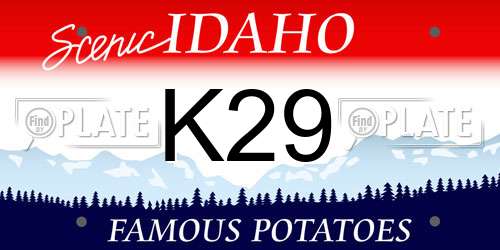 K29 Idaho License Plate