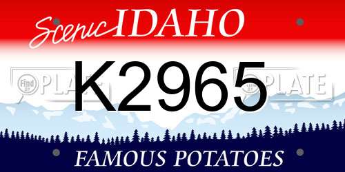 K2965 Idaho License Plate
