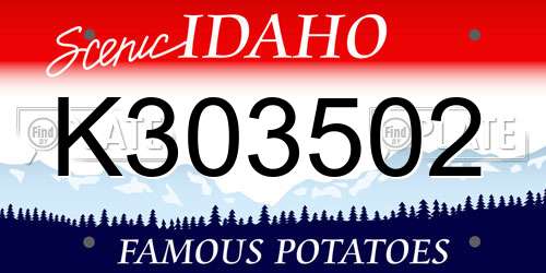 K303502 Idaho License Plate