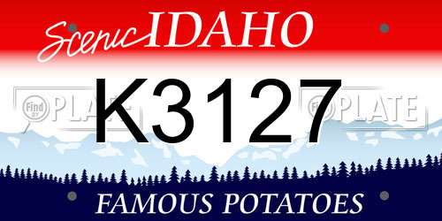 K3127 Idaho License Plate