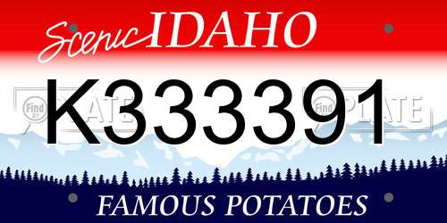 K333391 Idaho License Plate