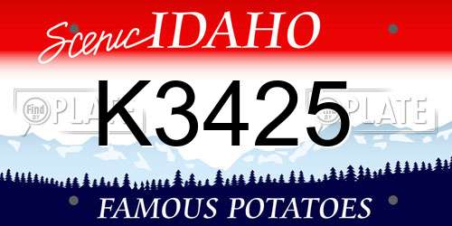 K3425 Idaho License Plate