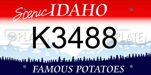 K3488 Idaho License Plate