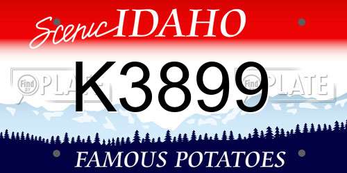 K3899 Idaho License Plate