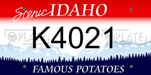 K4021 Idaho License Plate