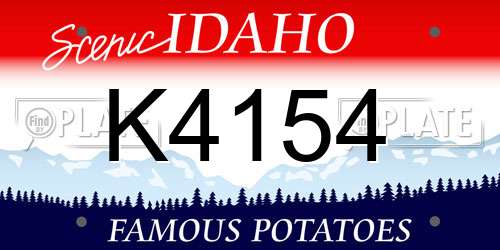 K4154 Idaho License Plate