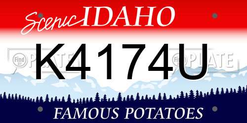 K4174U Idaho License Plate