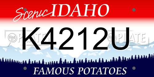 K4212U Idaho License Plate