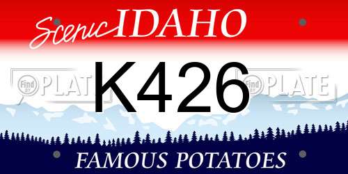 K426 Idaho License Plate
