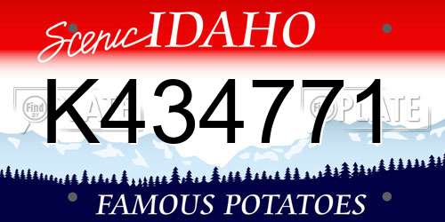 K434771 Idaho License Plate