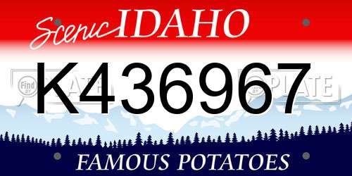 K436967 Idaho License Plate