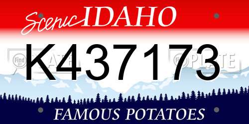 K437173 Idaho License Plate