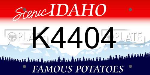 K4404 Idaho License Plate