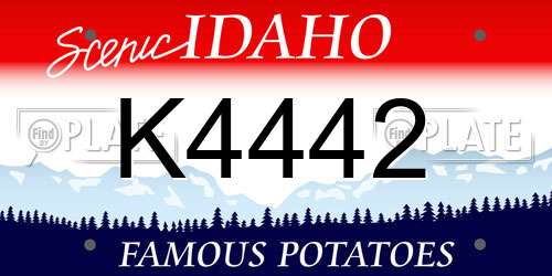 K4442 Idaho License Plate