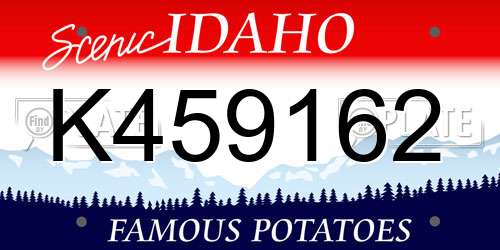 K459162 Idaho License Plate