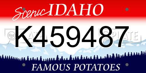K459487 Idaho License Plate