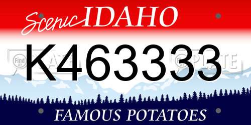 K463333 Idaho License Plate