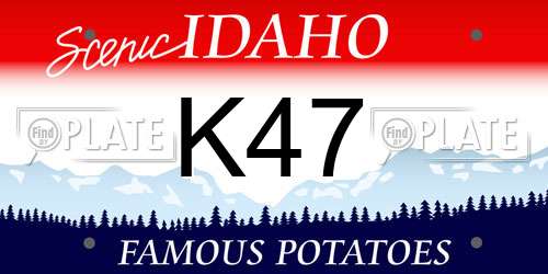 K47 Idaho License Plate