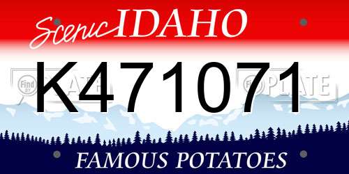 K471071 Idaho License Plate