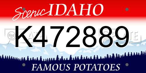 K472889 Idaho License Plate