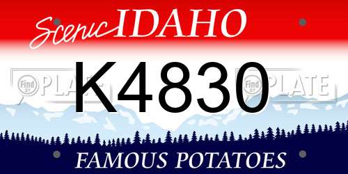 K4830 Idaho License Plate