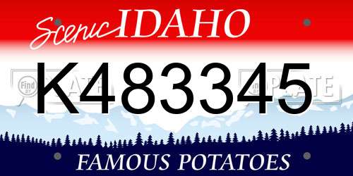 K483345 Idaho License Plate