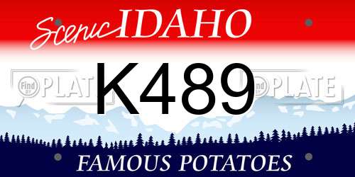 K489 Idaho License Plate