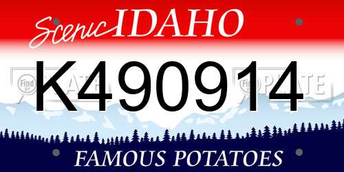 K490914 Idaho License Plate