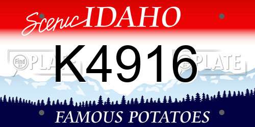 K4916 Idaho License Plate