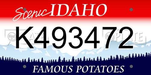 K493472 Idaho License Plate