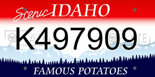 K497909 Idaho License Plate