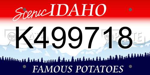 K499718 Idaho License Plate