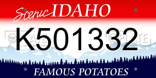 K501332 Idaho License Plate