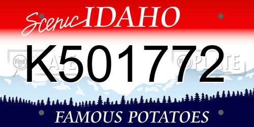 K501772 Idaho License Plate